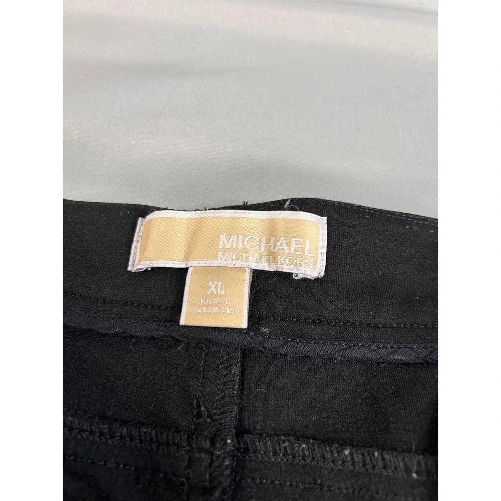 Michael Kors Womens XL Black Equestrian Skinny Pants Zipper Pockets High Rise‎